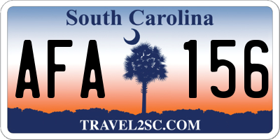SC license plate AFA156