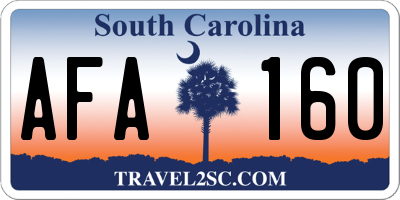 SC license plate AFA160