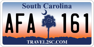 SC license plate AFA161