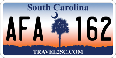 SC license plate AFA162