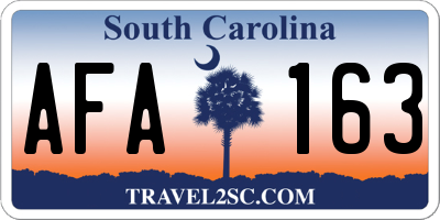 SC license plate AFA163