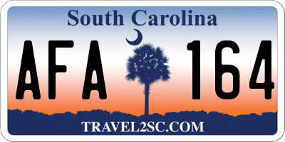SC license plate AFA164