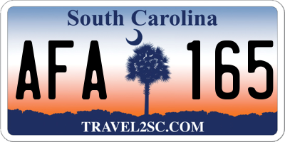SC license plate AFA165