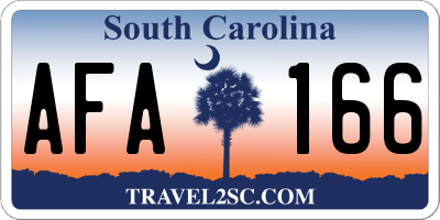 SC license plate AFA166