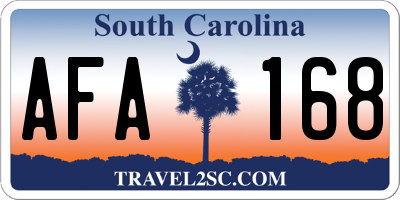 SC license plate AFA168