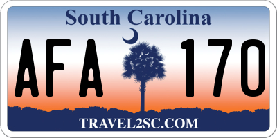 SC license plate AFA170