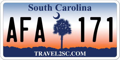 SC license plate AFA171