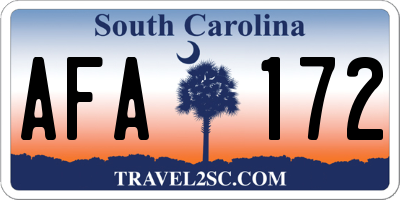 SC license plate AFA172