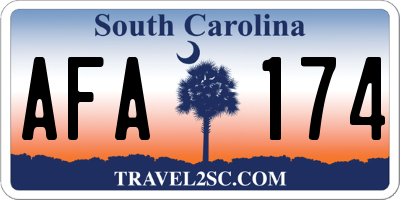 SC license plate AFA174