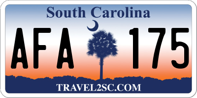 SC license plate AFA175