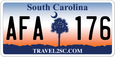 SC license plate AFA176