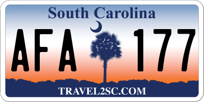 SC license plate AFA177