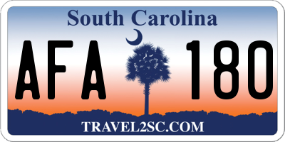 SC license plate AFA180