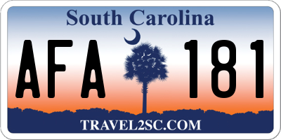 SC license plate AFA181