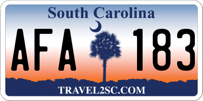 SC license plate AFA183