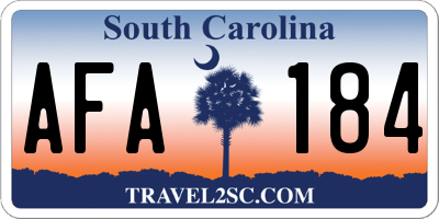 SC license plate AFA184