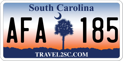 SC license plate AFA185