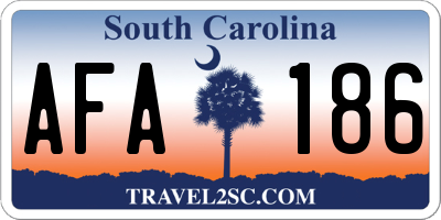 SC license plate AFA186