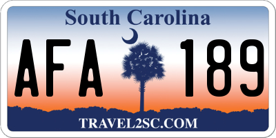 SC license plate AFA189