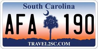 SC license plate AFA190
