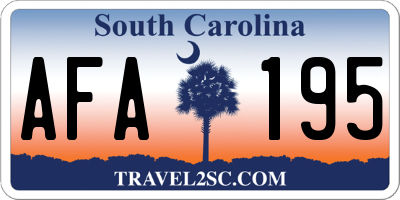 SC license plate AFA195