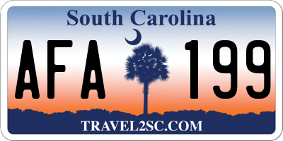 SC license plate AFA199