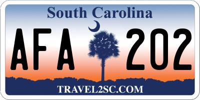 SC license plate AFA202