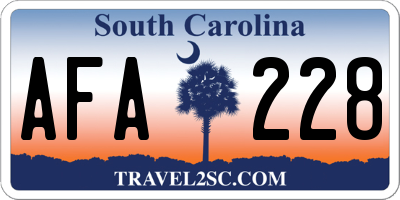 SC license plate AFA228