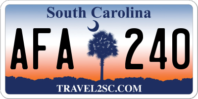 SC license plate AFA240