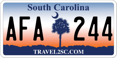 SC license plate AFA244