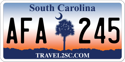 SC license plate AFA245