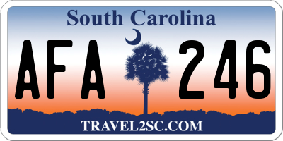 SC license plate AFA246