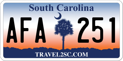 SC license plate AFA251