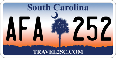 SC license plate AFA252