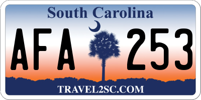SC license plate AFA253