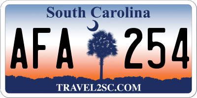 SC license plate AFA254