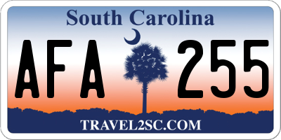 SC license plate AFA255