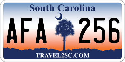 SC license plate AFA256