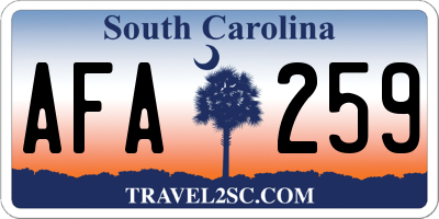 SC license plate AFA259