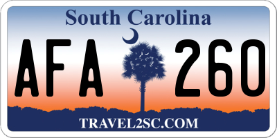 SC license plate AFA260