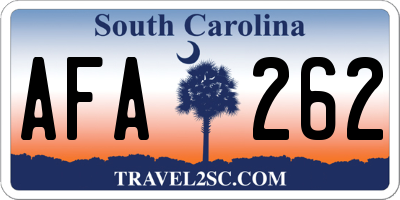 SC license plate AFA262