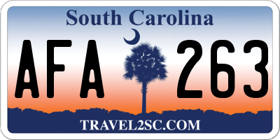 SC license plate AFA263