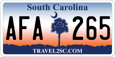 SC license plate AFA265