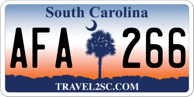 SC license plate AFA266