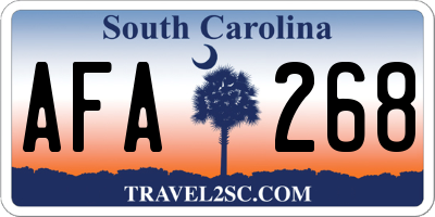 SC license plate AFA268