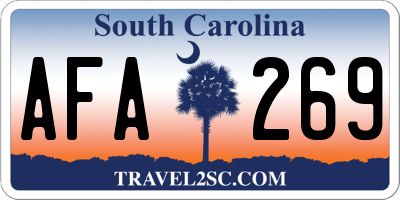 SC license plate AFA269