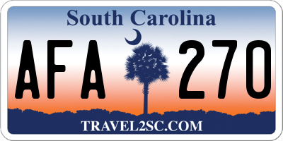 SC license plate AFA270