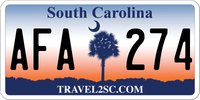 SC license plate AFA274