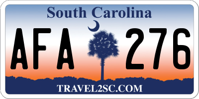 SC license plate AFA276