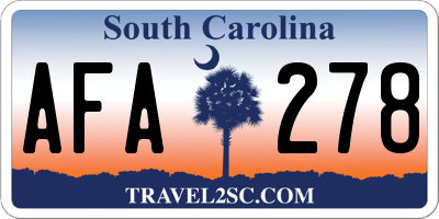 SC license plate AFA278